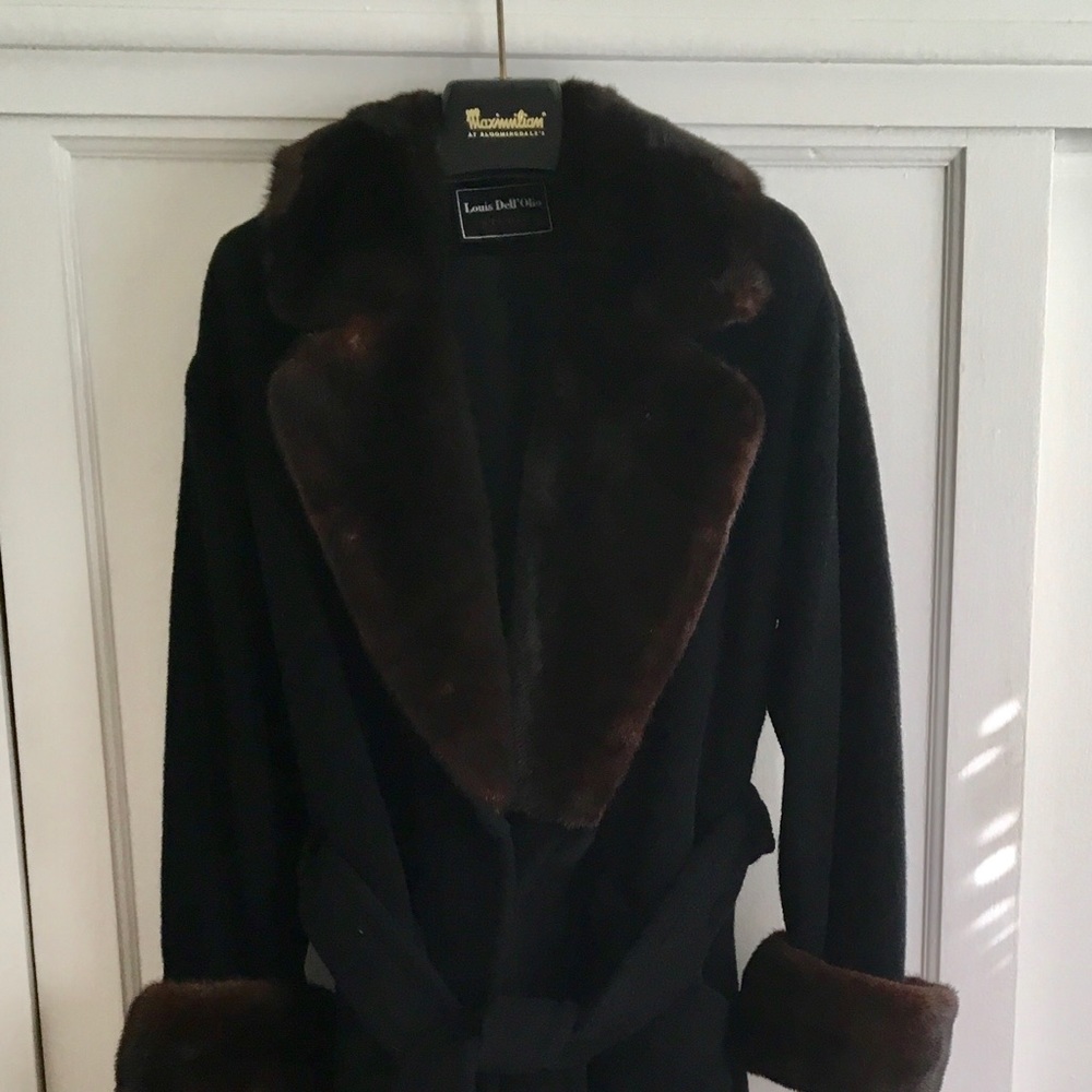 Full length Coat with mink trim